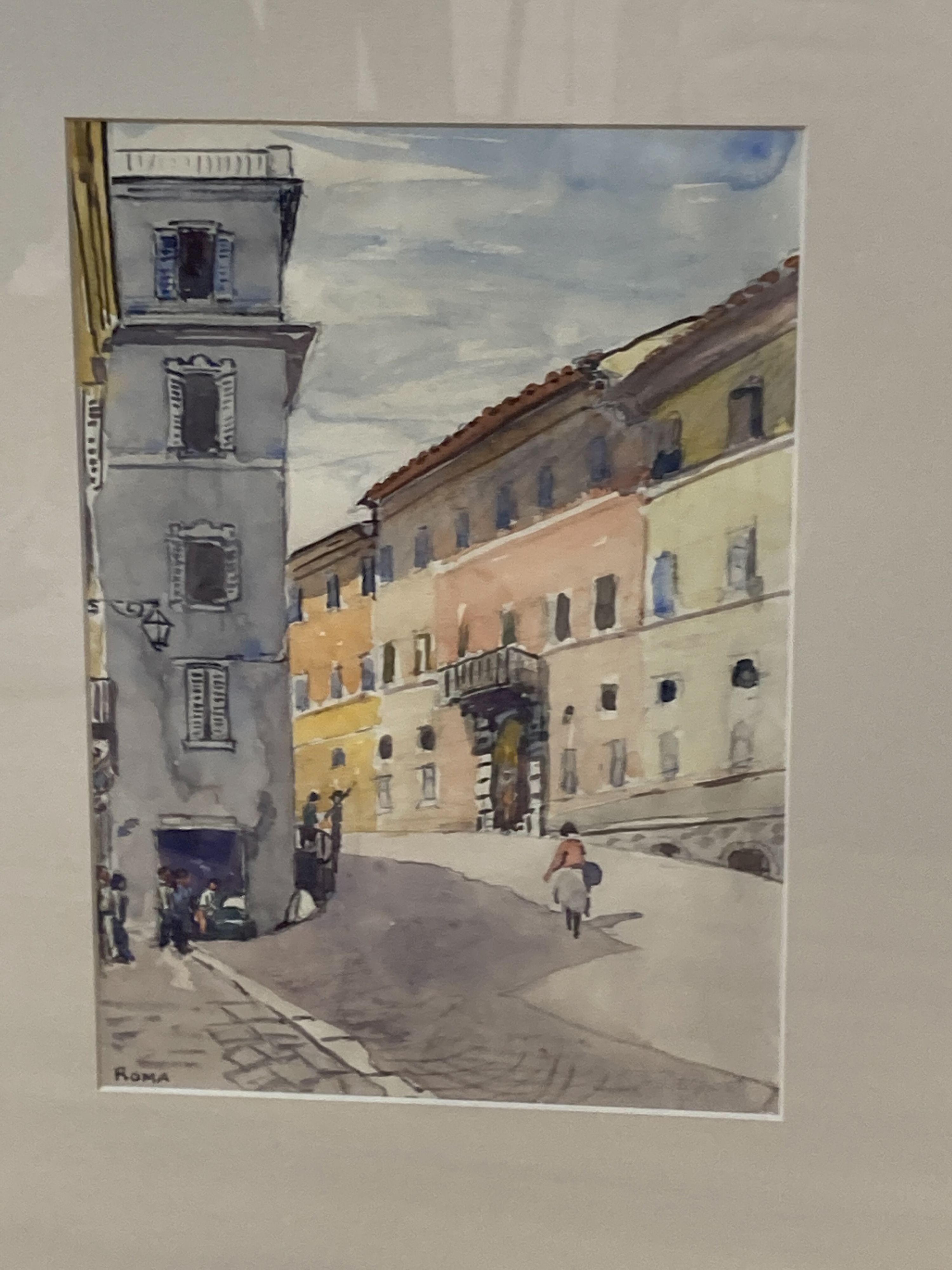 Julius Delos (1879-1970), four watercolours, Views in Naples, Rome and Venice, signed, largest 30 x 21cm.